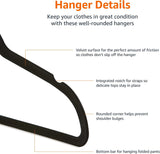 Amazon Basics Kids Space Saving Velvet Non-Slip Clothes Hangers with Shoulder Notches for Infant and Toddler, 11.6", Beige, 50-Pack