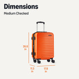 Amazon Basics 3-Piece Hardshell Suitcases Set (21", 26", 30"), Expandable For Up to 25% More Space, With Scratch-Resistant Finish, Four Multi-Directional Wheels, Rose Gold