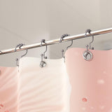 Titanker Shower Curtain Hooks Rings, Rust Resistant Metal Minimalist Simple Double Glide Shower Hooks for Bathroom Shower Rods Curtains, Set of 12 Hooks - Black