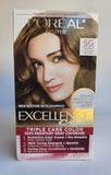 L'Oreal Paris Excellence Crème Permanent Hair Dye, Triple Care Hair Color with Hyaluronic Acid for 100% Gray Coverage, 4 Dark Brown, 1 Kit (Packaging May Vary)