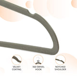 Amazon Basics Slim Velvet Non-Slip Space Saving Suit Clothes Hangers, Closet Organizer, Black, 50-Pack