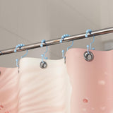 Titanker Shower Curtain Hooks Rings, Rust Resistant Metal Minimalist Simple Double Glide Shower Hooks for Bathroom Shower Rods Curtains, Set of 12 Hooks - Black