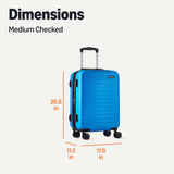 Amazon Basics 3-Piece Hardshell Suitcases Set (21", 26", 30"), Expandable For Up to 25% More Space, With Scratch-Resistant Finish, Four Multi-Directional Wheels, Rose Gold