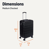 Amazon Basics 3-Piece Hardshell Suitcases Set (21", 26", 30"), Expandable For Up to 25% More Space, With Scratch-Resistant Finish, Four Multi-Directional Wheels, Rose Gold