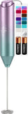 Zulay Kitchen Powerful Milk Frother Wand With Duracell Batteries - Ultra Fast Handheld Drink Mixer - Electric Whisk Foam Maker for Coffee, Lattes, Cappuccino & Matcha - Triple Whisk - Black