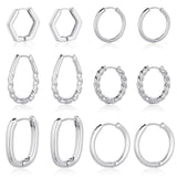 Wgoud 6 Pairs Chunky Gold Hoop Earrings for Women, 14K Gold Plated Hoop Earrings Hypoallergenic, Thick Lightweight Twisted Huggie Hoops Earring Set for Women’s Jewelry GIfts