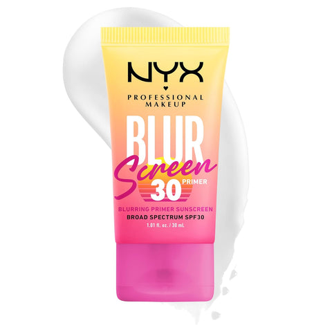 NYX Blurscreen SPF 30 Primer, 3-In-1 Blurring Makeup Primer with Sunscreen, Vegan Formula with No White Cast or Greasy Feeling