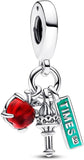 NYC Apple, Torch & Street Sign Triple Dangle Charm - Compatible with  Moments - Gift for Her - Sterling Silver with Murano Glass & Enamel - with Gift Box