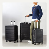 Amazon Basics 3-Piece Hardshell Suitcases Set (21", 26", 30"), Expandable For Up to 25% More Space, With Scratch-Resistant Finish, Four Multi-Directional Wheels, Rose Gold