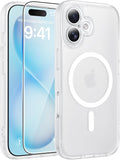 FNTCASE for iPhone 15/14/13 Case, Fit for Magsafe, Glass Screen Protector