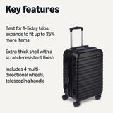 Amazon Basics 3-Piece Hardshell Suitcases Set (21", 26", 30"), Expandable For Up to 25% More Space, With Scratch-Resistant Finish, Four Multi-Directional Wheels, Rose Gold