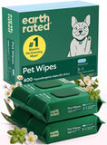 Earth Rated Dog Wipes for Paws & Butt, Deodorizing, Unscented, 100ct