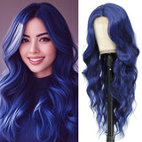 Long Ombre Blonde Wigs for Women 26 inch Long Wavy Middle Part Wig Ombre Blonde Wigs Upgraded Protein Fiber Hair Replacement Wig Cosplay Costume Halloween Wig(26'' Brown Ombre Blonde)