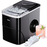 Silonn Ice Maker Countertop, Portable Ice Machine with Carry Handle, Self-Cleaning Ice Makers with Basket and Scoop, 9 Cubes in 6 Mins, 26 lbs per Day, Ideal for Home, Kitchen, Camping, RV
