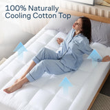 Niagara Sleep Solution 100% Cotton Top Queen Size Mattress Pad, Pillow Top