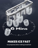 Silonn Ice Maker Countertop, Portable Ice Machine with Carry Handle, Self-Cleaning Ice Makers with Basket and Scoop, 9 Cubes in 6 Mins, 26 lbs per Day, Ideal for Home, Kitchen, Camping, RV