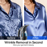 HiLIFE Steamer for Clothes, Portable Handheld Design, 240ml Big Capacity, 700W, Strong Penetrating Steam, Removes Wrinkle, for Home, Office(ONLY FOR 120V)-(Ocean Blue)