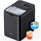 Silonn Ice Maker Countertop, Portable Ice Machine with Carry Handle, Self-Cleaning Ice Makers with Basket and Scoop, 9 Cubes in 6 Mins, 26 lbs per Day, Ideal for Home, Kitchen, Camping, RV