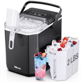 Silonn Ice Maker Countertop, Portable Ice Machine with Carry Handle, Self-Cleaning Ice Makers with Basket and Scoop, 9 Cubes in 6 Mins, 26 lbs per Day, Ideal for Home, Kitchen, Camping, RV