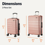 Amazon Basics 3-Piece Hardshell Suitcases Set (21", 26", 30"), Expandable For Up to 25% More Space, With Scratch-Resistant Finish, Four Multi-Directional Wheels, Rose Gold