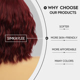 Short Ombre Wavy Wig for Women 14 Inch Shoulder Length Middle Part Curly Wavy Bob Wig Natural Looking Synthetic Heat Resistant Fiber Wig for Daily Party Use