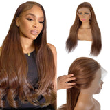 Human Hair Balayage Wig Human Hair 180% Density Highlight Blonde Real Wigs for Women Pre Plucked Undetectable 13x4 HD Lace Frontal Ombre Highlight Ash Blonde Wig with Brown Roots 22 Inch