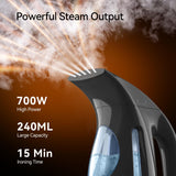 HiLIFE Steamer for Clothes, Portable Handheld Design, 240ml Big Capacity, 700W, Strong Penetrating Steam, Removes Wrinkle, for Home, Office(ONLY FOR 120V)-(Ocean Blue)