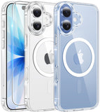 FNTCASE for iPhone 16 Phone Case Compatible with Magsafe Clear Phonecase