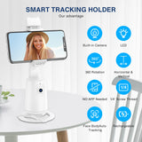 Auto Face Tracking Tripod 360° Rotating Auto Tracking Phone Stand, No App, Phone Camera Stand with Remote and Gesture Control, Rechargeable Smart Shooting Stand for Live Video Recording Tiktok（Black）