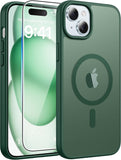 FNTCASE for iPhone 15/14/13 Case, Fit for Magsafe, Glass Screen Protector