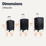 Amazon Basics 3-Piece Hardshell Suitcases Set (21", 26", 30"), Expandable For Up to 25% More Space, With Scratch-Resistant Finish, Four Multi-Directional Wheels, Rose Gold