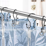 Titanker Shower Curtain Hooks Rings, Rust Resistant Metal Minimalist Simple Double Glide Shower Hooks for Bathroom Shower Rods Curtains, Set of 12 Hooks - Black