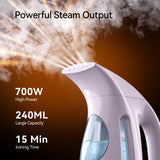 HiLIFE Steamer for Clothes, Portable Handheld Design, 240ml Big Capacity, 700W, Strong Penetrating Steam, Removes Wrinkle, for Home, Office(ONLY FOR 120V)-(Ocean Blue)