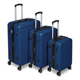 Amazon Basics 3-Piece Hardshell Suitcases Set (21", 26", 30"), Expandable For Up to 25% More Space, With Scratch-Resistant Finish, Four Multi-Directional Wheels, Rose Gold