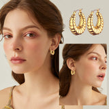 Wgoud 6 Pairs Chunky Gold Hoop Earrings for Women, 14K Gold Plated Hoop Earrings Hypoallergenic, Thick Lightweight Twisted Huggie Hoops Earring Set for Women’s Jewelry GIfts