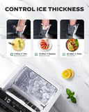 Silonn Ice Maker Countertop, Portable Ice Machine with Carry Handle, Self-Cleaning Ice Makers with Basket and Scoop, 9 Cubes in 6 Mins, 26 lbs per Day, Ideal for Home, Kitchen, Camping, RV