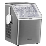 Silonn Ice Maker Countertop, Portable Ice Machine with Carry Handle, Self-Cleaning Ice Makers with Basket and Scoop, 9 Cubes in 6 Mins, 26 lbs per Day, Ideal for Home, Kitchen, Camping, RV