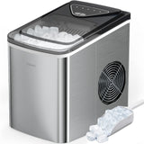 Silonn Ice Maker Countertop, Portable Ice Machine with Carry Handle, Self-Cleaning Ice Makers with Basket and Scoop, 9 Cubes in 6 Mins, 26 lbs per Day, Ideal for Home, Kitchen, Camping, RV