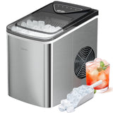 Silonn Ice Maker Countertop, Portable Ice Machine with Carry Handle, Self-Cleaning Ice Makers with Basket and Scoop, 9 Cubes in 6 Mins, 26 lbs per Day, Ideal for Home, Kitchen, Camping, RV