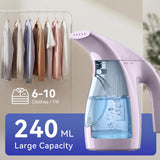 HiLIFE Steamer for Clothes, Portable Handheld Design, 240ml Big Capacity, 700W, Strong Penetrating Steam, Removes Wrinkle, for Home, Office(ONLY FOR 120V)-(Ocean Blue)