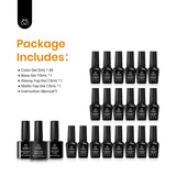 Beetles Gel Nail Polish Kit with U V Light 80Pcs Color Enchantment 55 Colors Gel Polish Starter Kit with Base Top Coat Nail Art Stickers Manicure Tools Gift for Women