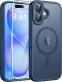 FNTCASE for iPhone 15/14/13 Case, Fit for Magsafe, Glass Screen Protector