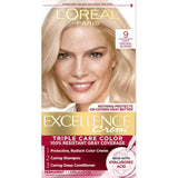L'Oreal Paris Excellence Crème Permanent Hair Dye, Triple Care Hair Color with Hyaluronic Acid for 100% Gray Coverage, 4 Dark Brown, 1 Kit (Packaging May Vary)