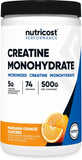 Nutricost Micronized Creatine Monohydrate Powder - 500g (100 Servings) - Pure Unflavored - 5g Per Serving - Non-GMO, Gluten Free
