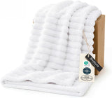 Bedsure GentleSoft White Throw Blanket for Couch - Halloween Decorations for Fall Home Living Room Decor, Cozy Fleece Blanket, Christmas Birthday Gifts for Women Mom Her Girls, Off White, 50x60 in