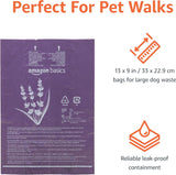 Amazon Basics Dog Poop Leak Proof Bags with Dispenser and Leash Clip, Unscented, 13" x 9" Large Size, 300 Count