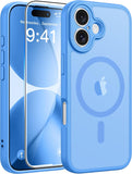 FNTCASE for iPhone 17 Case, Compatible with Magsafe, Glass Screen Protector