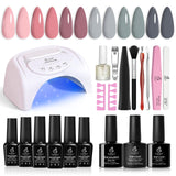 Beetles Gel Nail Polish Kit with U V Light 80Pcs Color Enchantment 55 Colors Gel Polish Starter Kit with Base Top Coat Nail Art Stickers Manicure Tools Gift for Women