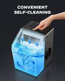 Silonn Ice Maker Countertop, Portable Ice Machine with Carry Handle, Self-Cleaning Ice Makers with Basket and Scoop, 9 Cubes in 6 Mins, 26 lbs per Day, Ideal for Home, Kitchen, Camping, RV