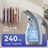 HiLIFE Steamer for Clothes, Portable Handheld Design, 240ml Big Capacity, 700W, Strong Penetrating Steam, Removes Wrinkle, for Home, Office(ONLY FOR 120V)-(Ocean Blue)